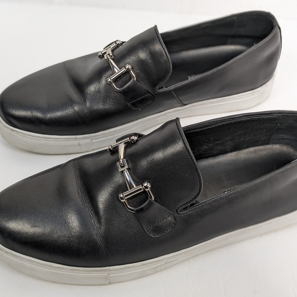Marc Nolan Mens Boardwalk Sneakers Size 12 Shoe Black Leather Horse-Bit main image 9